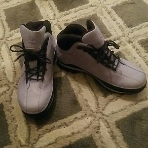 Pale Blue and Black Timberland Boots